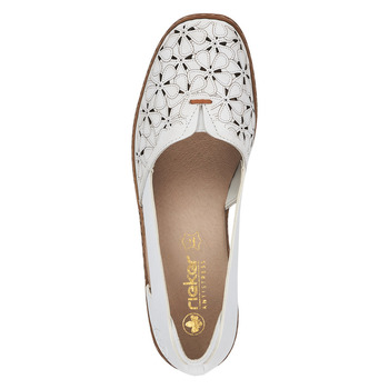 RIEKER 41356-80 white, dámské mokasíny