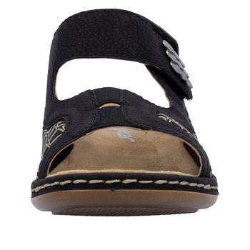 RIEKER 65989-01 black, dámské sandály