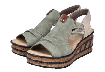 RIEKER 68175-52 green, dámské sandály vel.38