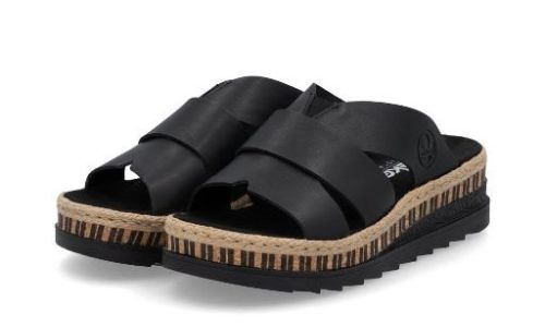 RIEKER V7989-00 black, dámské pantofle vel.40