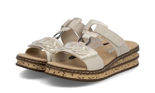 RIEKER 62936-60 beige, dámské pantofle