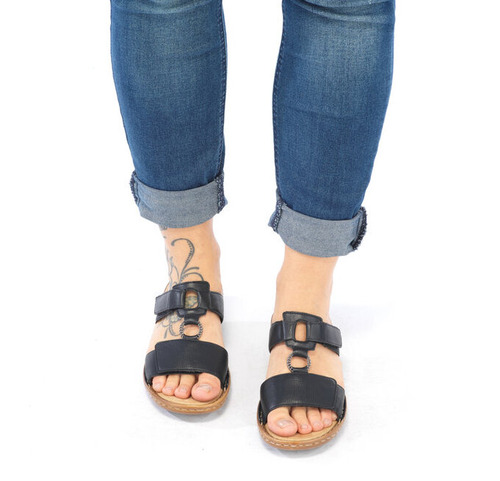 RIEKER 60885-00 black, dámské pantofle