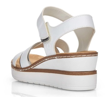 RIEKER V38G9-80 white, dámské sandály