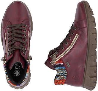 RIEKER N1305-35 red, dámská kotníková obuv