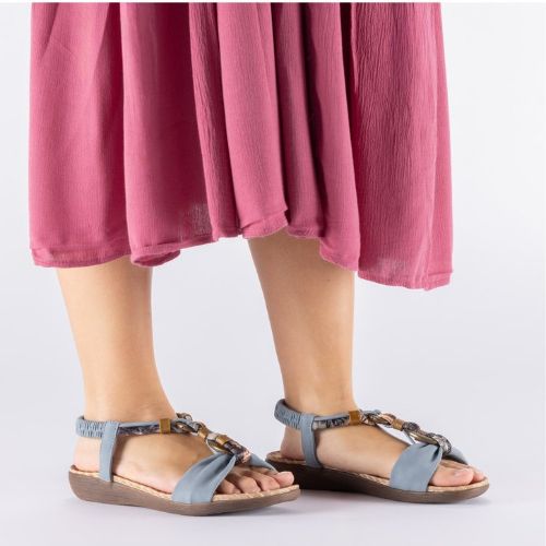 RIEKER V7568-14 blue, dámské sandály vel.43