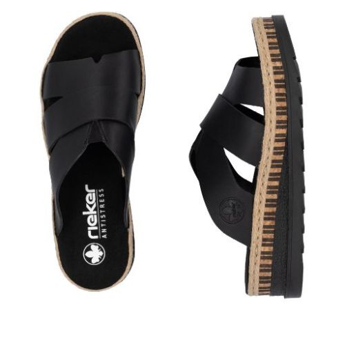 RIEKER V7989-00 black, dámské pantofle vel.40