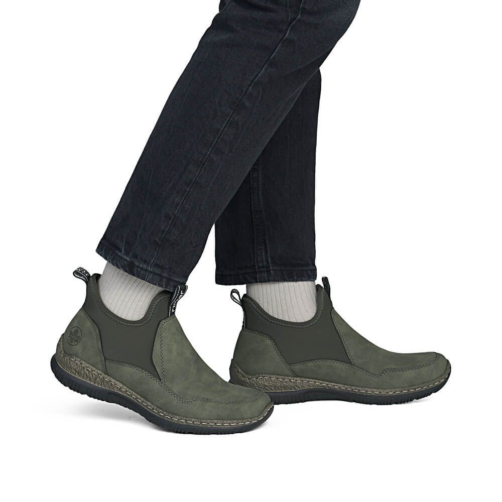 RIEKER N3275-55 green, dámská kotníková obuv