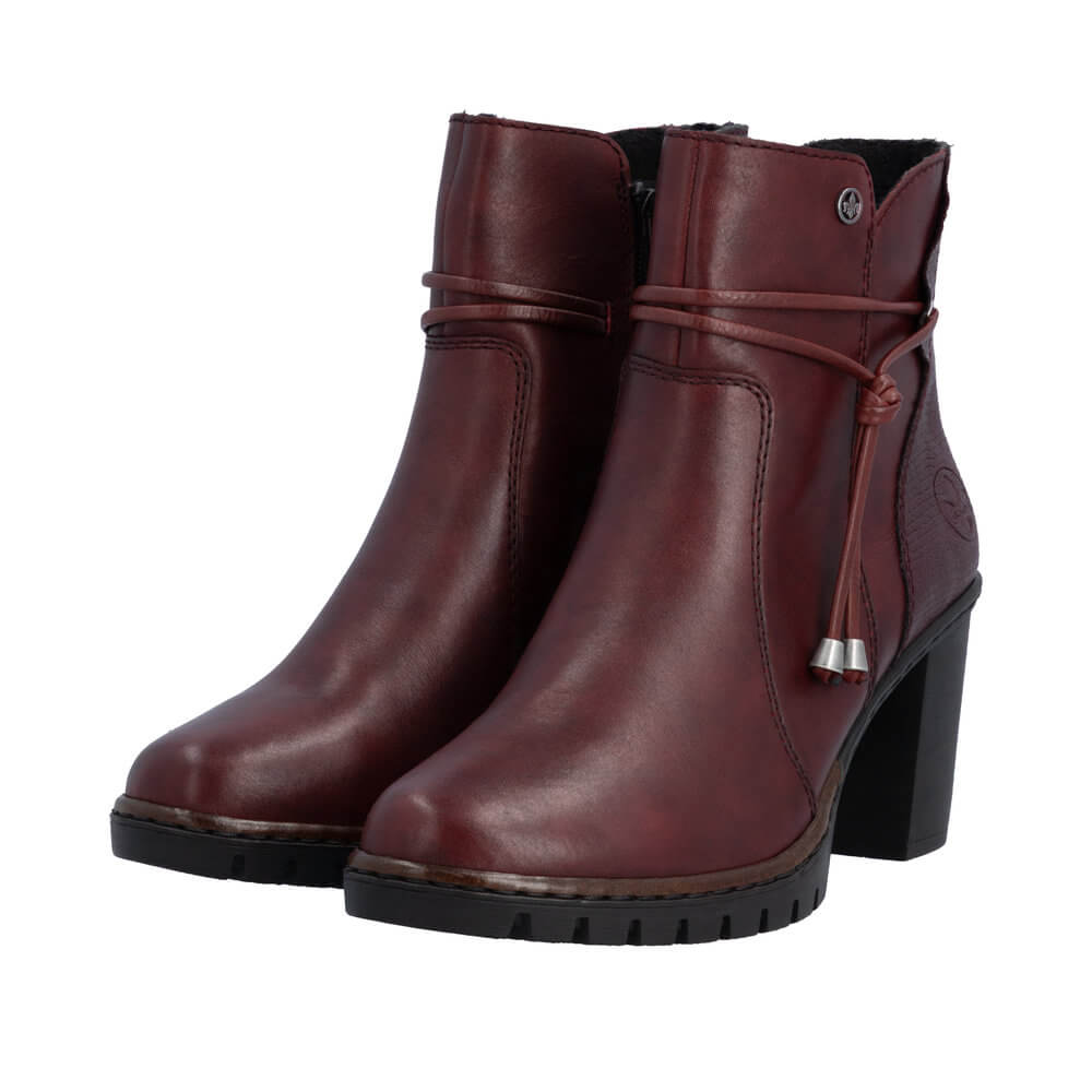 RIEKER Y2567-35 red, dámské polokozačky