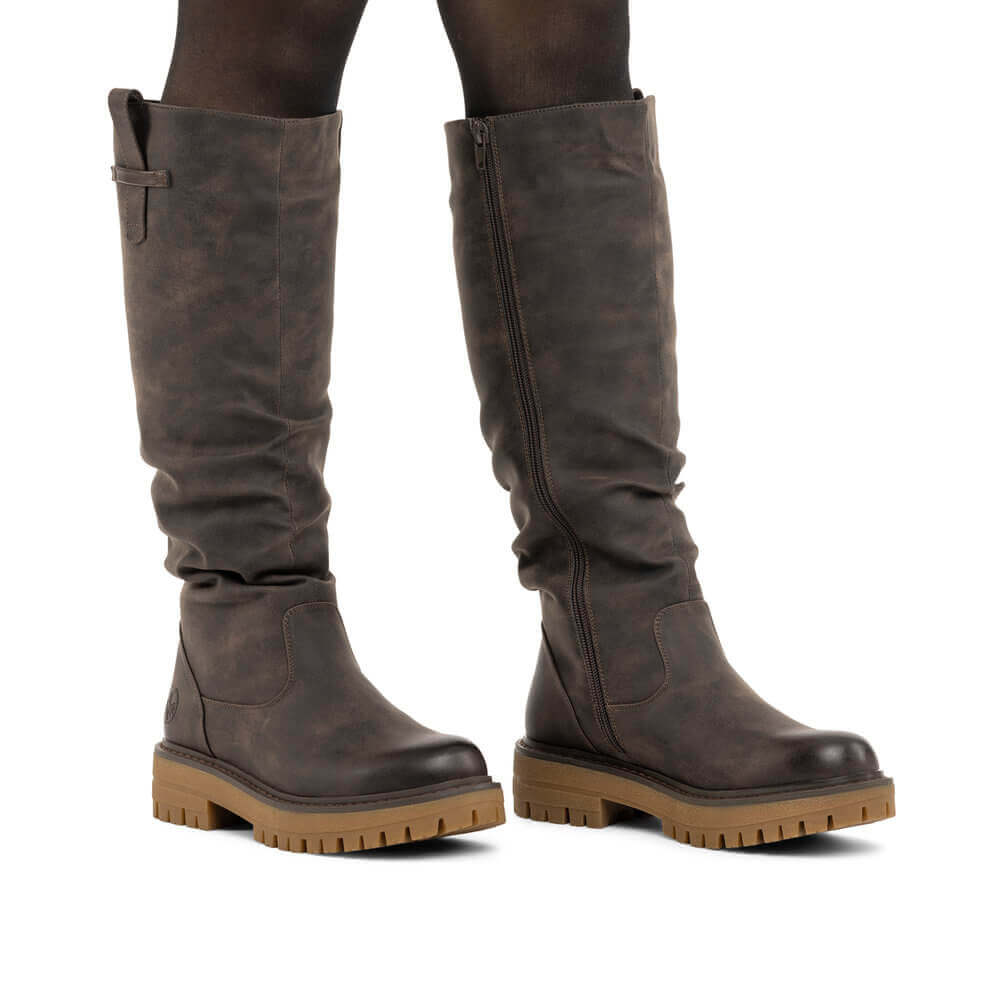 RIEKER 92990-25 brown, dámské kozačky