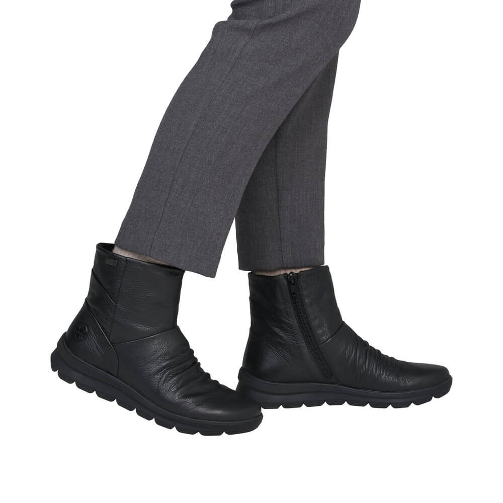 RIEKER Z0066-00 black, dámská kotníková obuv