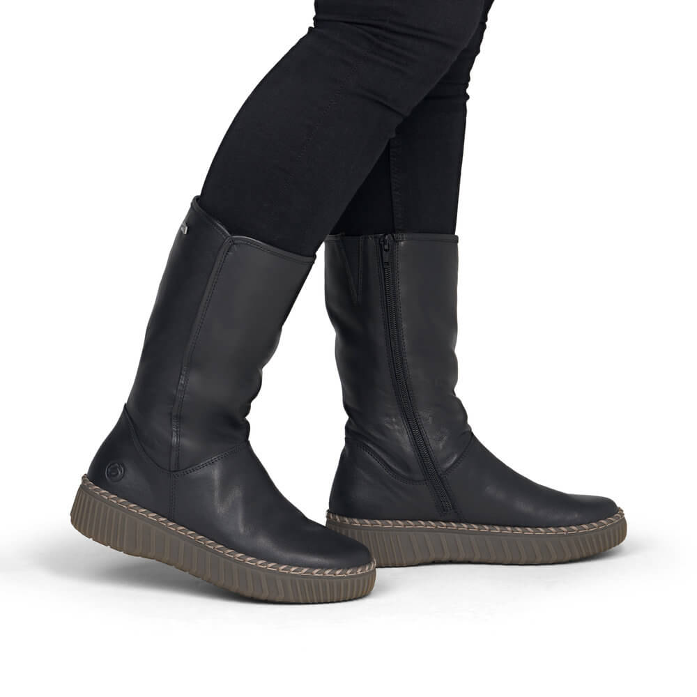 REMONTE D4A71-00 black, dámské polokozačky