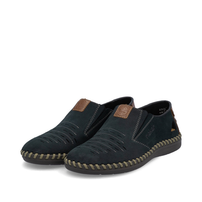 RIEKER B2457-14 blau, pánské mokasíny 