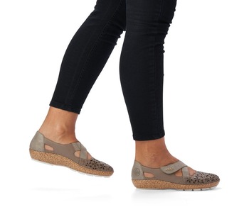 RIEKER 44856-64 beige, dámské baleriny
