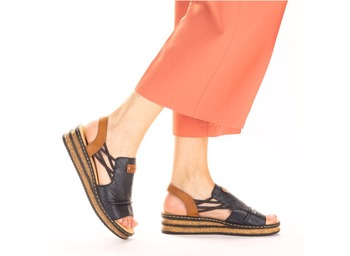 RIEKER 62962-14 blue, dámské sandály vel.36