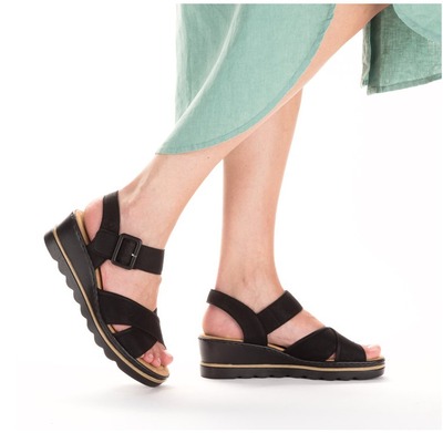 RIEKER 67463-00 black, dámské sandály vel.39