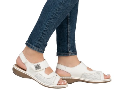 RIEKER 65989-82 white, dámské sandály