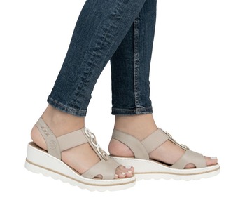RIEKER 67498-62 beige, dámské sandály vel.41