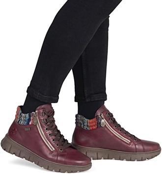 RIEKER N1305-35 red, dámská kotníková obuv
