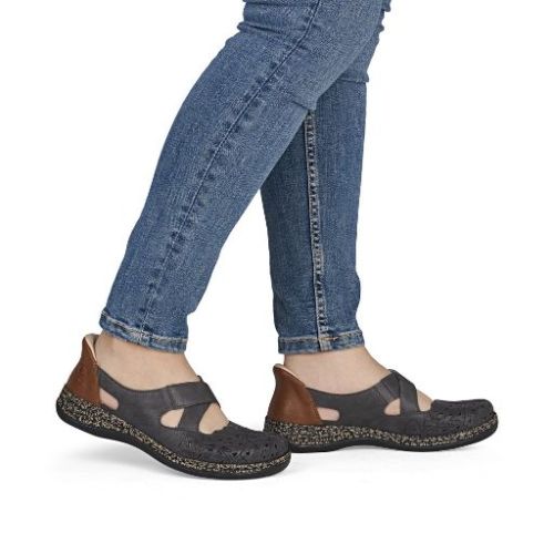 RIEKER 46352-45 grey, dámské baleríny vel.39