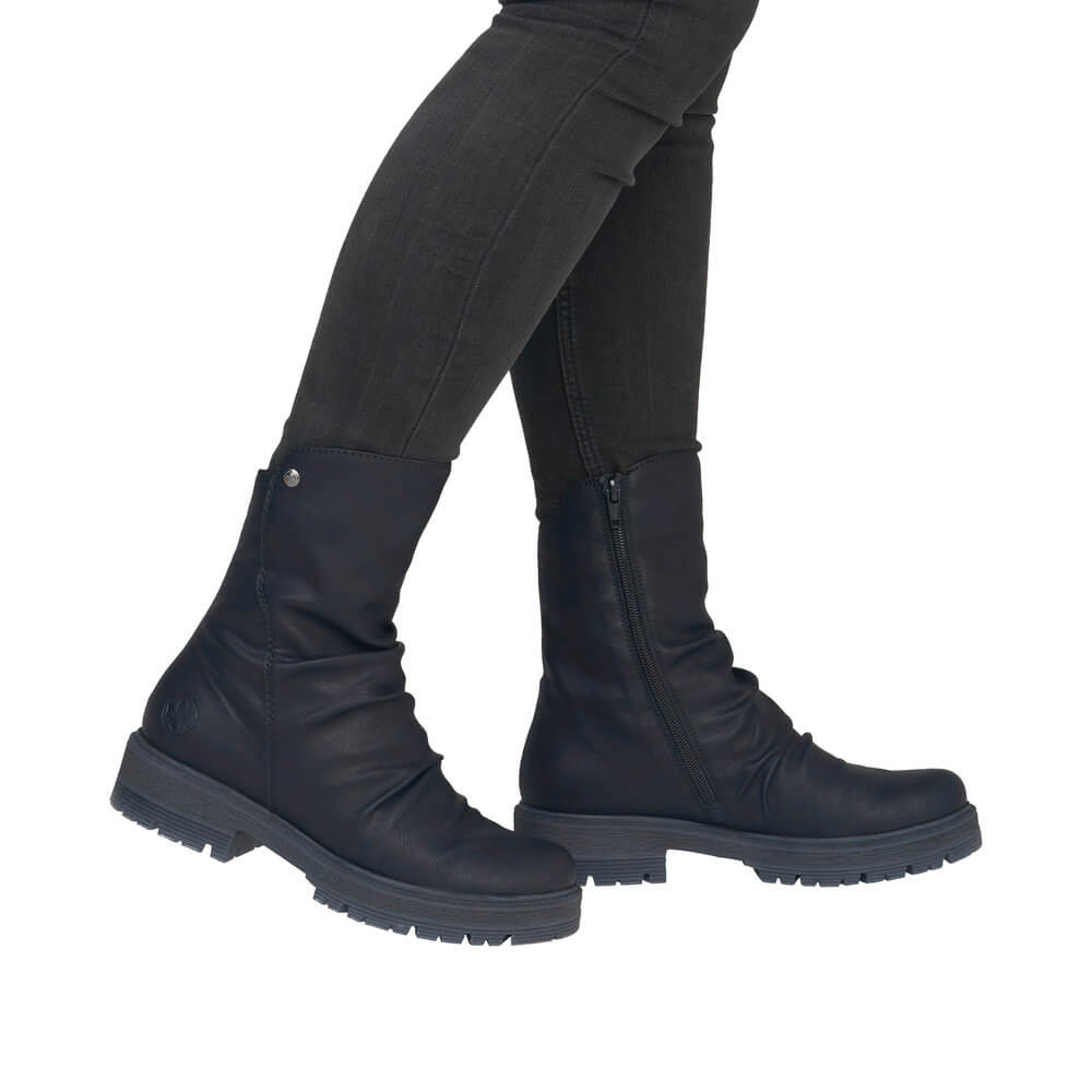 RIEKER 75851-00 black, dámské polokozačky vel.39