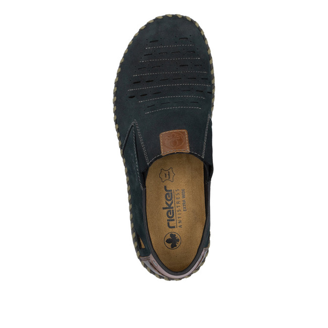 RIEKER B2457-14 blau, pánské mokasíny 