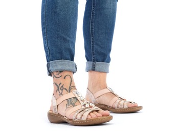 RIEKER 60855-31 rosa, dámské sandály