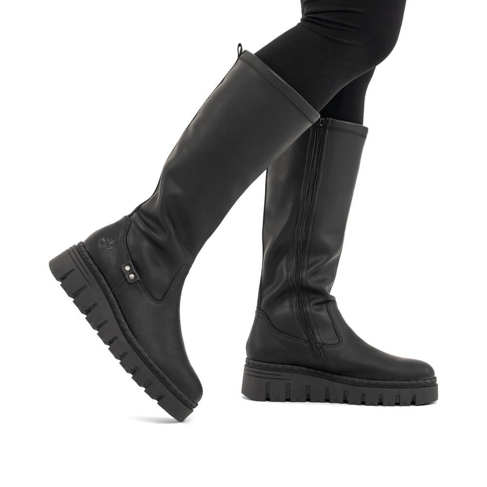 RIEKER Z8990-00 black, dámské kozačky