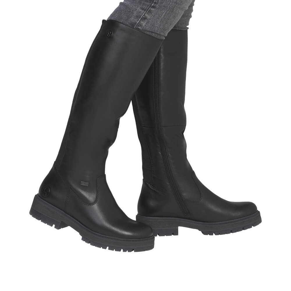 RIEKER 75850-00 black, dámské kozačky 