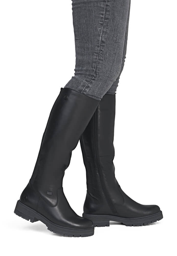 RIEKER 75850-00 black, dámské kozačky 