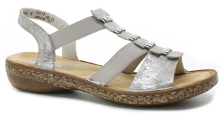 RIEKER 62850-90 metallic, dámské sandály