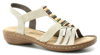 RIEKER 60851-62 beige, dámské sandály