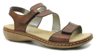 RIEKER 659C7-24 brown, dámské sandály