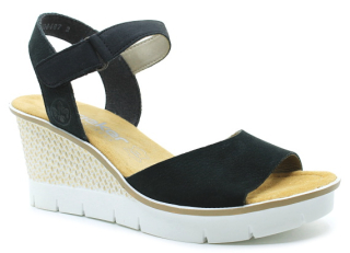 RIEKER 68590-14 blue, dámské sandály