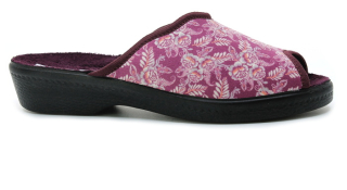 ROGALLO 29186 vínové květy, dámská domácí obuv 