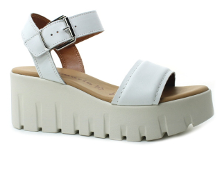 TAMARIS 1-28712-42 white leather, dámské sandály 