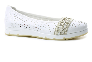 RIEKER L3062-80 white, dámské baleríny