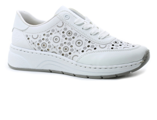 RIEKER N6506-80 bílé, dámské polobotky 