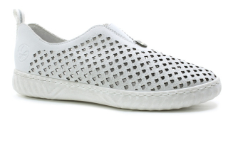 RIEKER N0965-80 white, dámské mokasíny