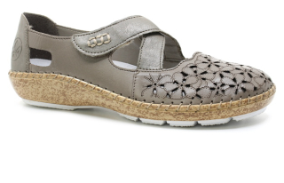 RIEKER 44856-64 beige, dámské baleriny