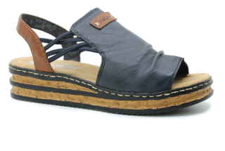 RIEKER 62962-14 blue, dámské sandály