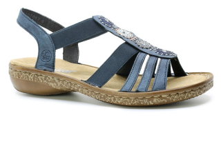 RIEKER 628G9-16 blue, dámské sandály
