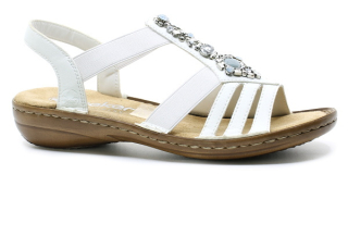 RIEKER 60839-80 white, dámské sandály