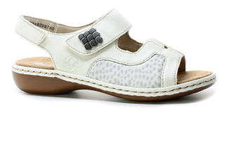 RIEKER 65989-82 white, dámské sandály