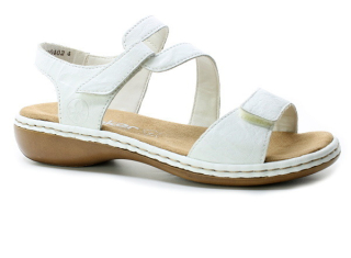 RIEKER 659C7-80 white, dámské sandály