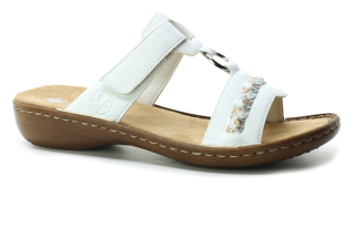 RIEKER 60888-80 white, dámské pantofle