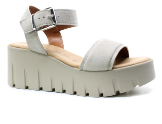 TAMARIS 1-28712-42 taupe suede, dámské sandály 