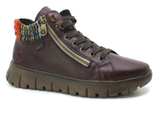 RIEKER N1305-35 red, dámská kotníková obuv