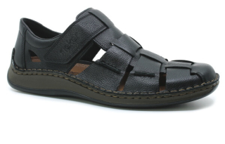 RIEKER 05281-00 black, pánské sandály