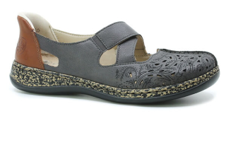 RIEKER 46352-45 grey, dámské baleríny