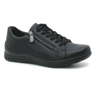 RIEKER 48901-00 black, dámské polobotky